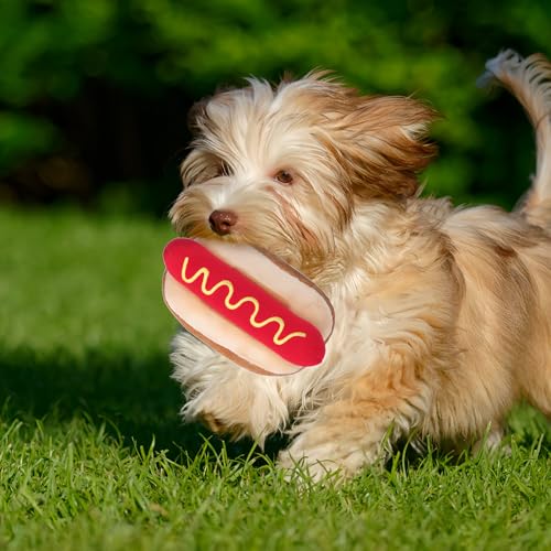 Tiiyee Plüsch Welpenspielzeug, 3D Simulation Brotform Plüschkissen Hotdog Nachahmung Brot Kopfkissen Lebensmittel Kreatives Für Kätzchen Welpen Plüschtier Spielzeug Geschenk Büro Sofa