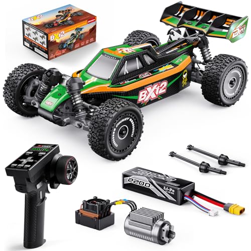 DIKAVEY 1/12 Bürstenlose RC Car, MAX 42 mph Schneller RC-Buggy, All-Terrain-Hochgeschwindigkeits-Ferngesteuertes Auto Erwachsene, Hobby-Offroad-RC-Truck, 4x4-Trucks mit 3S-Batterie