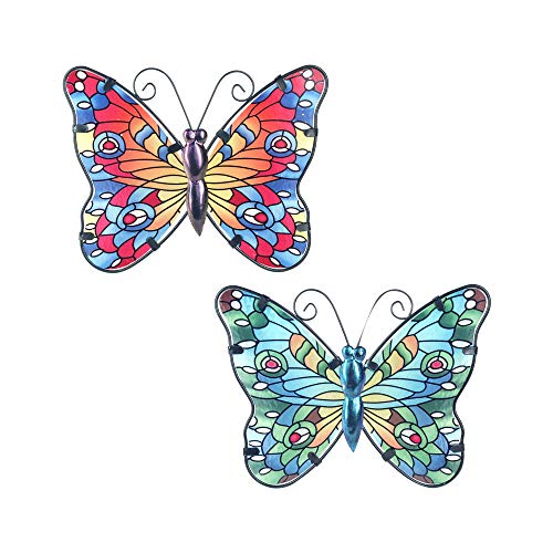 Vidal Regalos Adorno Decorativo Pared x2 Mariposa Metal 16 cm Cover