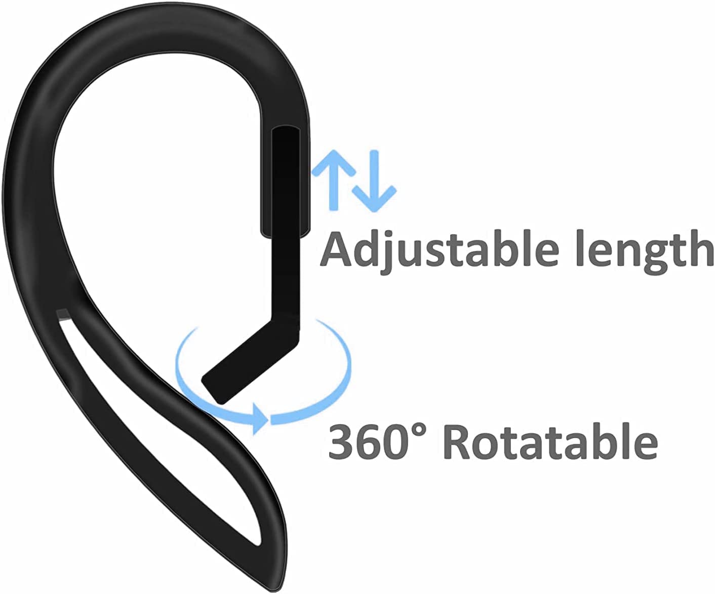 ALXCD Ear Hooks Compatible with AirPods 3, 1 Pair Over-Ear Soft TPU Adjustable Earook & 2 Pairs Anti-slip Sport Silicone Ear Tips in 1 Set [Anti Slip][Anti Lost], Compatible with AirPods 3 1C+2S Black