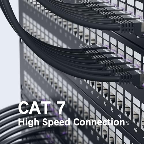 FGB 10 Gbps Patchkabel 0,5m x10, RJ45 Netzwerkkabel CAT 7- Schwarz – Ansicht 5