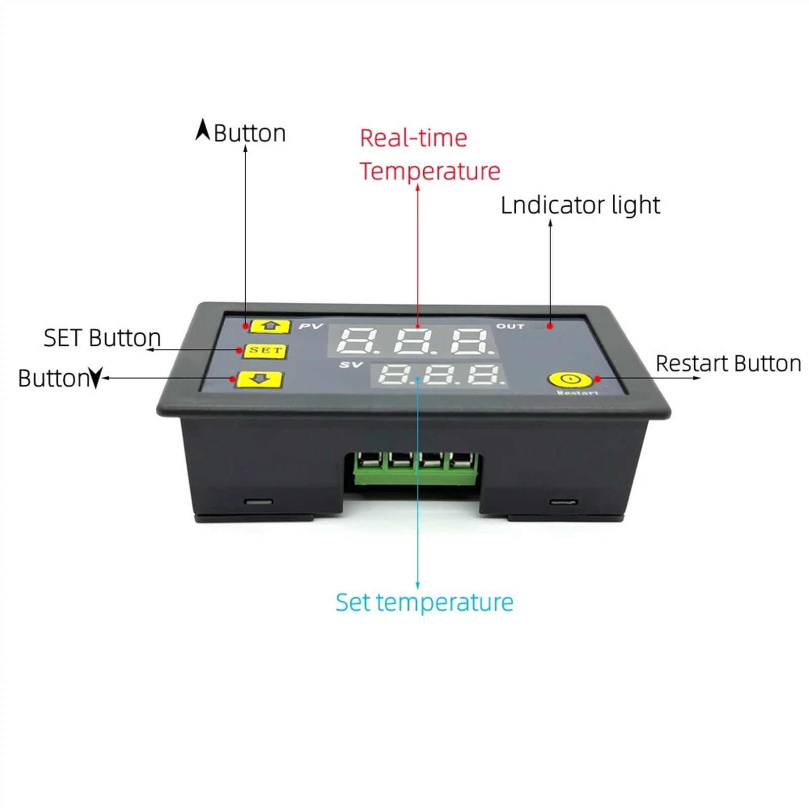Minicontrolador de Temperatura Digital W3230, 12 V, 24 V y 220 V, termostato, regulador de calefacción y refrigeración.(AC 110V-220V)