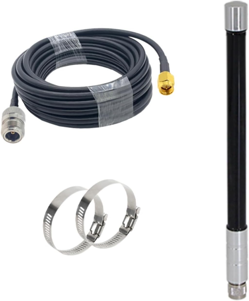 ADS-B 50-500mhz,100-500,200-300,300-500，433mhz 410-470,500-600-700-750-800-850-900-915-1050MHz Outdoor Module 35cm Fiberglass Antenna (800-900MHZ，35cm Antenna, 3m Cable)