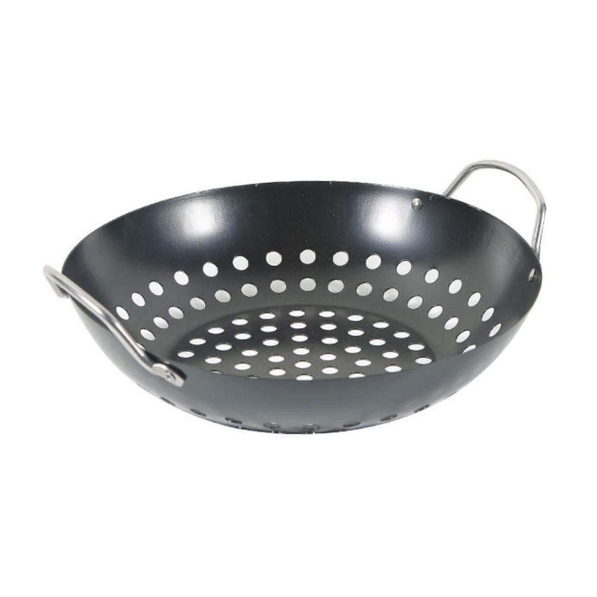UPKOCH Cestello per Grigliare in Metallo al Carbonio Resistente alla Ruggine Doppio Manico, Antiaderente e Facile da Pulire, Accessorio Multifunzione per Barbecue All'aperto