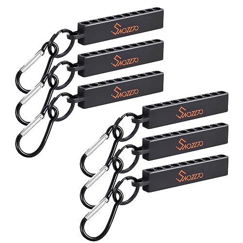 Swozzto 6PCS Black 10-Hole Screwdriver Bit Holder with Carabiner