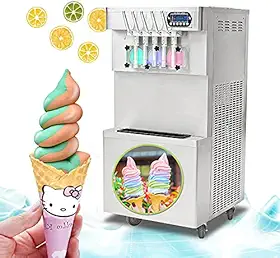 Novo design comercial de máquina de sorvete expresso de 5 sabores, máquina de sorvete expresso de alta capacidade 3 + 2 mistos