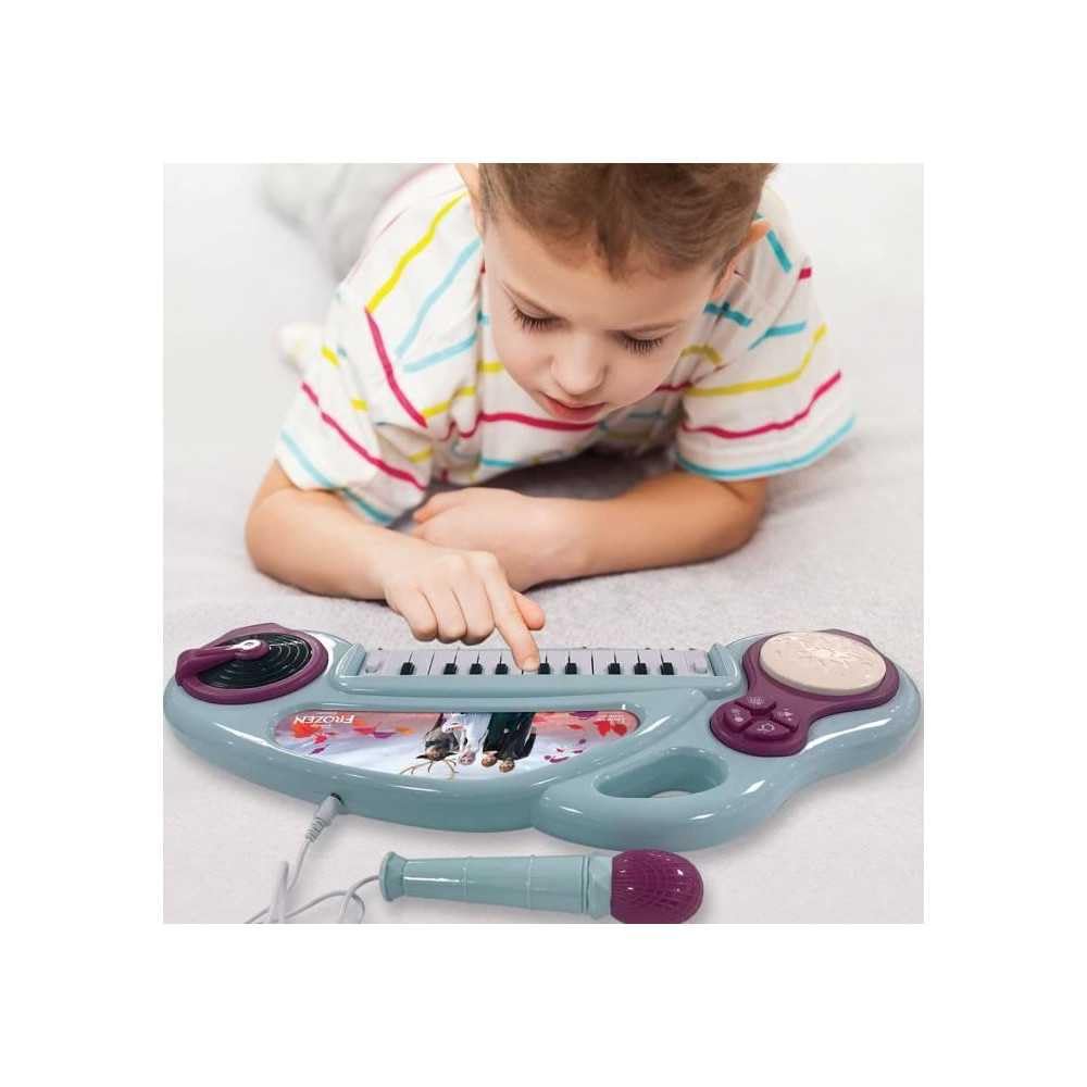 Lexibook, Die Eiskönigin, Elektronisches Klavier für Kinder mit Lichteffekten, Mikrofon, Schlagzeug, integriertem Lautsprecher, Demo-Titel, DJ-Player, lila/blau, K704FZ - 5