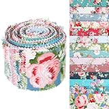 42Pcs Jelly Roll Fabric Strips 2.5 x 39.4 Inch Pre-Cut Cotton Strips Bundles 100% Cotton Jelly Patchwork Vintage Floral Fabric for Quilting Crafting and Sewing