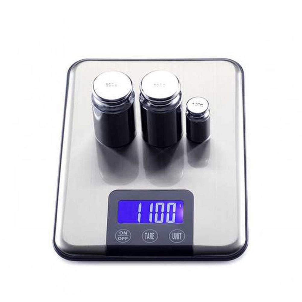 Cyfrowa waga kuchenna do żywności, bardzo precyzyjna waga kuchenna, elektroniczna waga z wyświetlaczem LCD, waga tara i funkcja PCS, 5 kg, 10 kg, kolor: 5 kg/1 (5 kg/1 g)