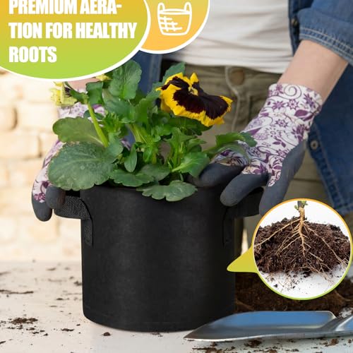 Image of Nuanchu 200 Packs 1 Gallon Grow Bags Bulk Aeration Fabric Pot with Handles