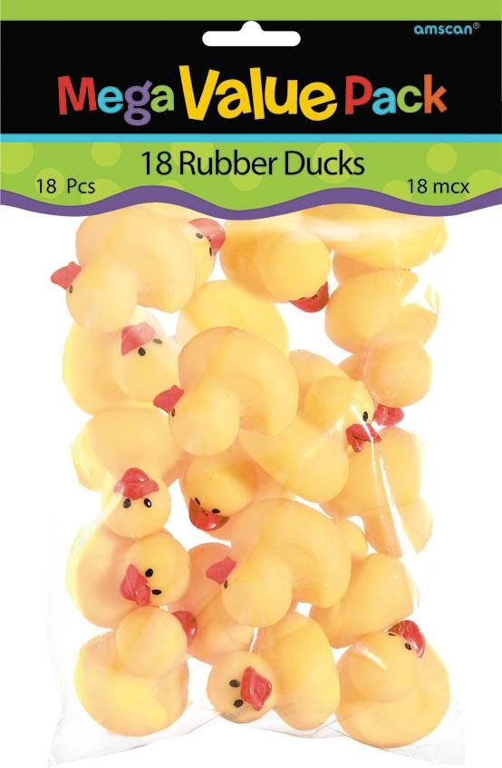 amscan Mini Rubber Duck Favors, 16Pcs