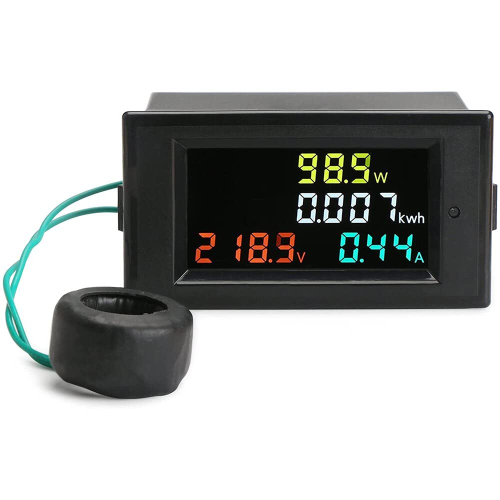 Lysee 3D Printer Parts & Accessories - AC 80-300V 100A Voltage Current Color LCD Display Panel Digital Voltmeter Ammeter Volt Amp Meter with Current Transformer CT - (Color: AC 200-450V 100A)