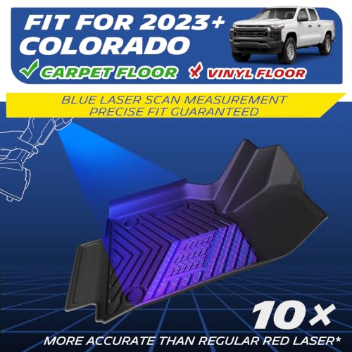 Image of Michelin Vehicle Mat for 2023-2026 Chevy Colorado /GMC Canyon Carpet Floor | All-Weather TPE Custom Fit Liner, Premier