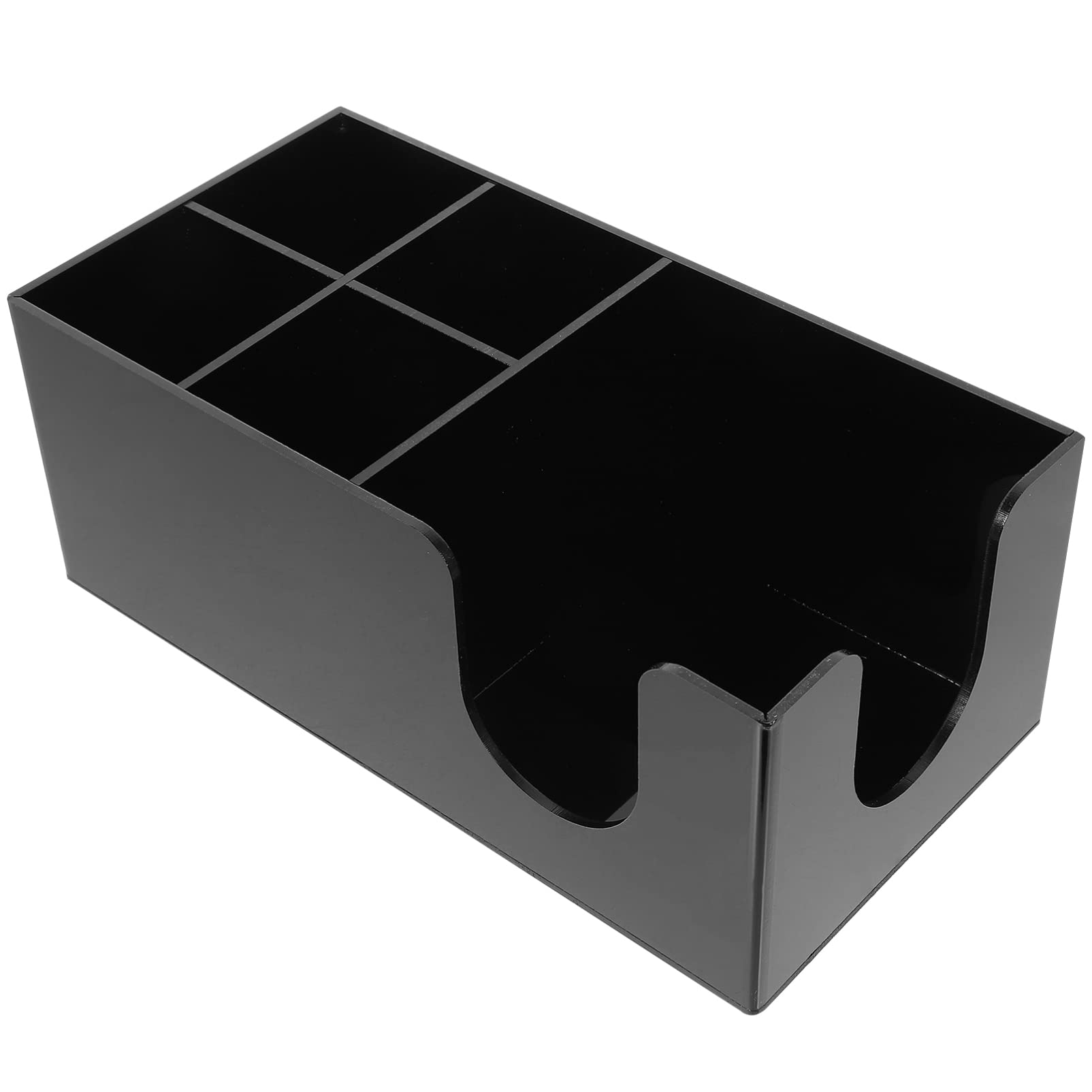 Hemoton Bar Accessory Countertop Organizer Wooden Straws Box Sugar Bag Holder Space-Saving