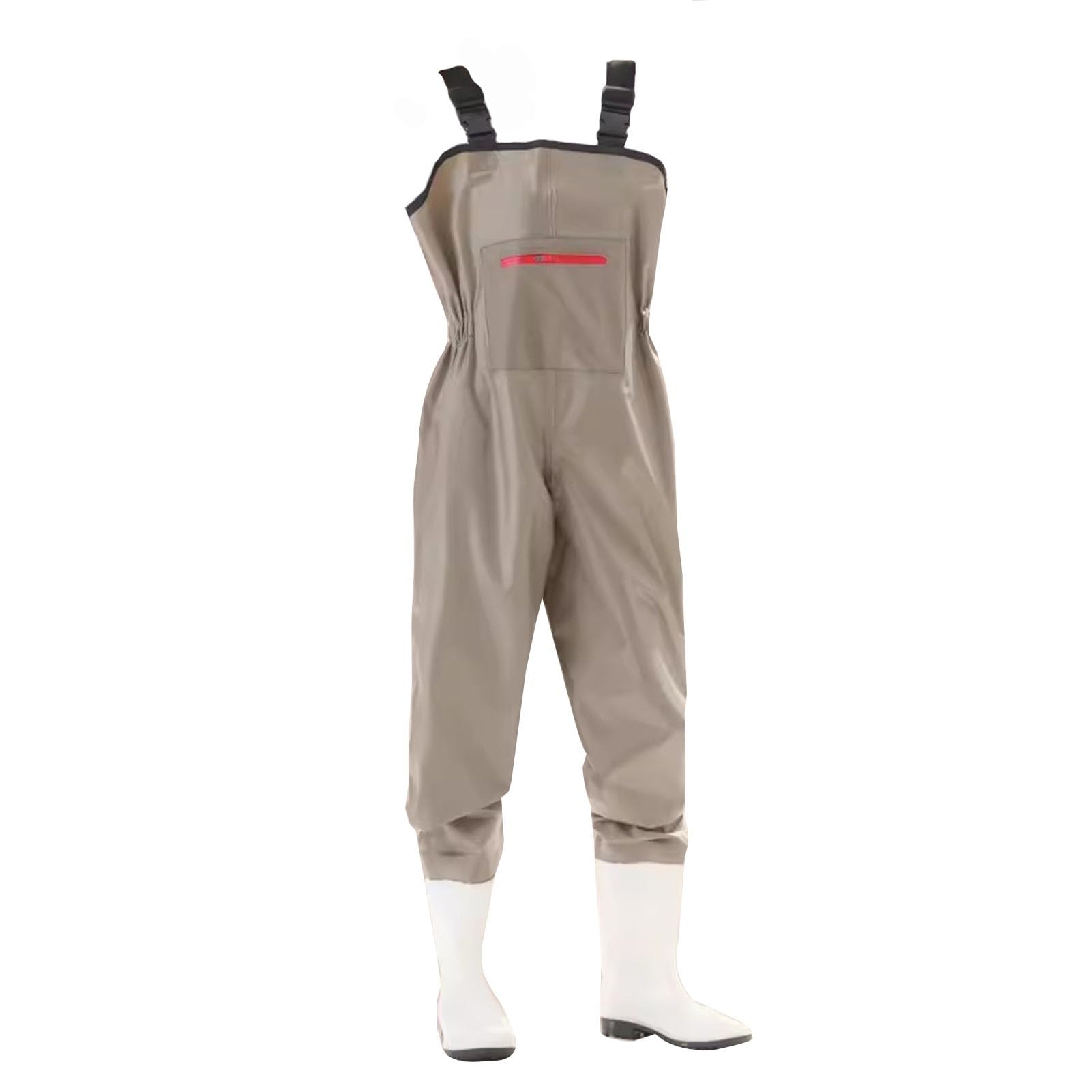 Wodery PVC do połowy uda, Wodery wędkarskie Khaki, rozmiary 4,5-6,5