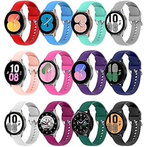 EnoYoo 12 Pack Band Compatible with Samsung Galaxy Active 2 Watch Bands/Galaxy Watch 4 Band 40mm 44mm/Watch 4 Classic/Galaxy Watch 3/Galaxy Watch/Active, 20mm Soft Silicone Sport Straps for Women Men Cover