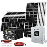 ECO-WORTHY 2400W 48V Solar Panel System Off Grid Solar Power Kit of Home Energy Storage:12pcs 195W Bifacial Solar Panel + 2pcs 48V 100AH Server Rack Battery(V3) +1pc 5000W Hybrid Inverter