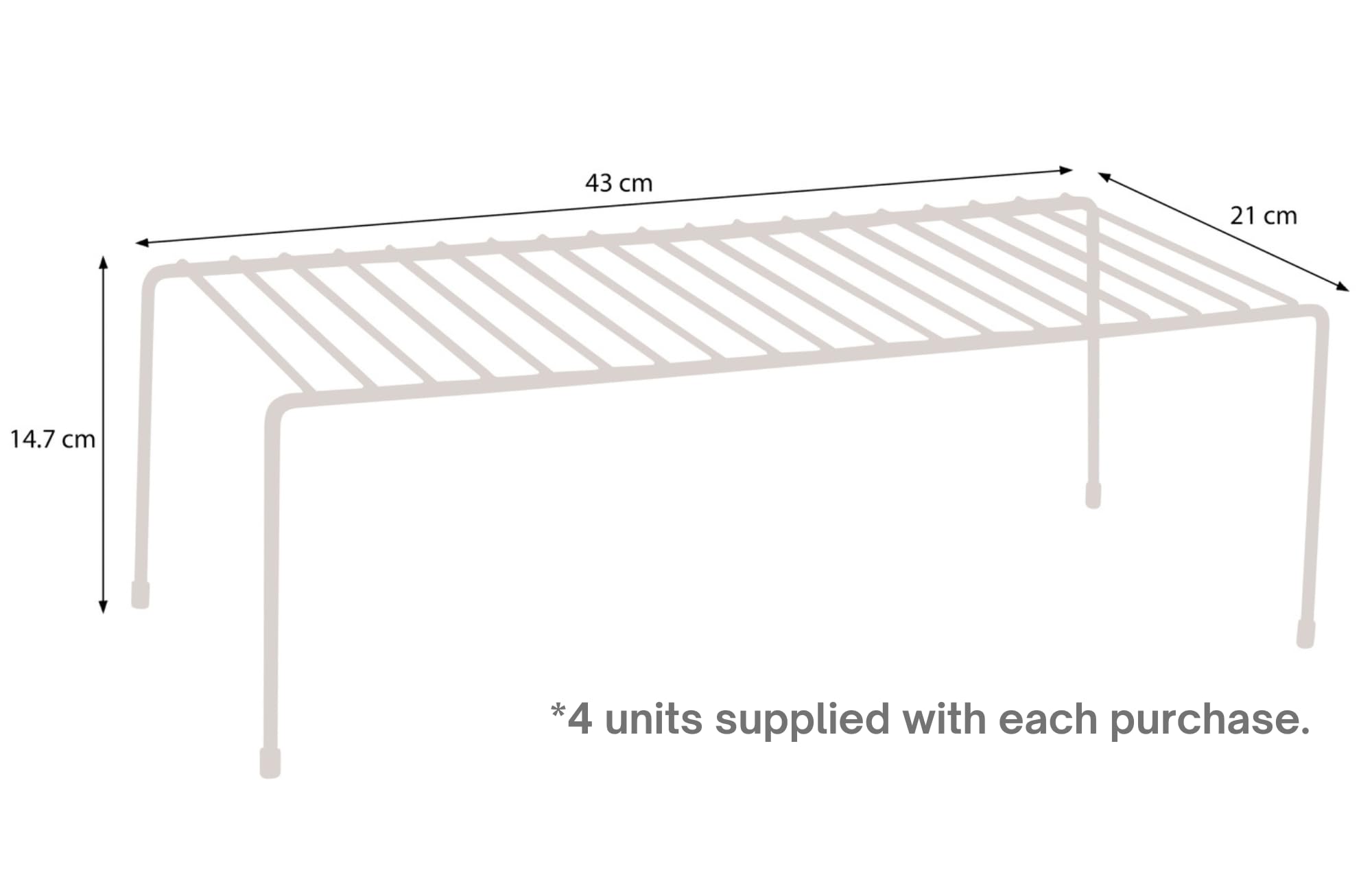 simplywire - Organizer per armadietti da Cucina – Confezione da 4 Ripiani – Acciaio Cromato