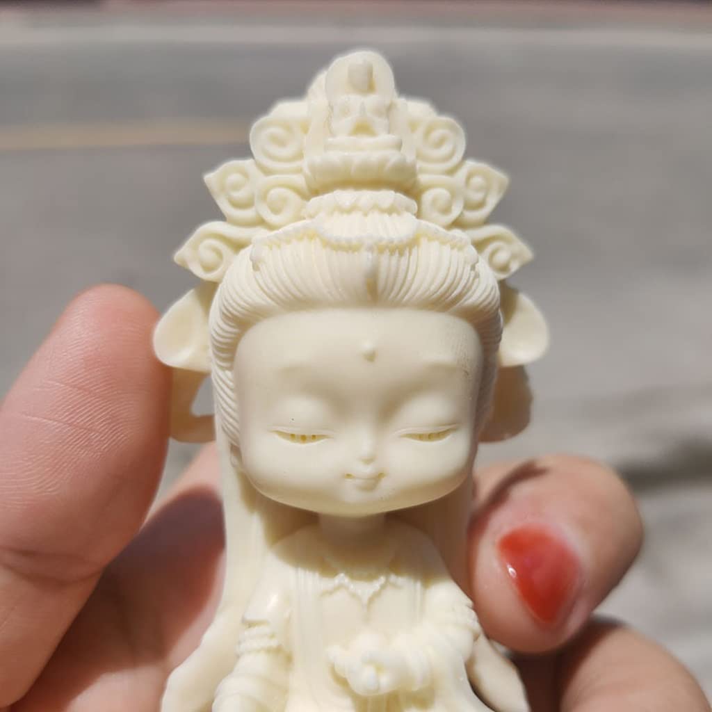 Medytująca statuetka Buddy Guanyin statuetka mała Bodhisattwa statuetka samochodu dekoracje wnętrza statuetki do dekoracji wnętrz zen statuetka medytacja statuetki figurka siedząca rzeźba dekoracja (kolor: A)