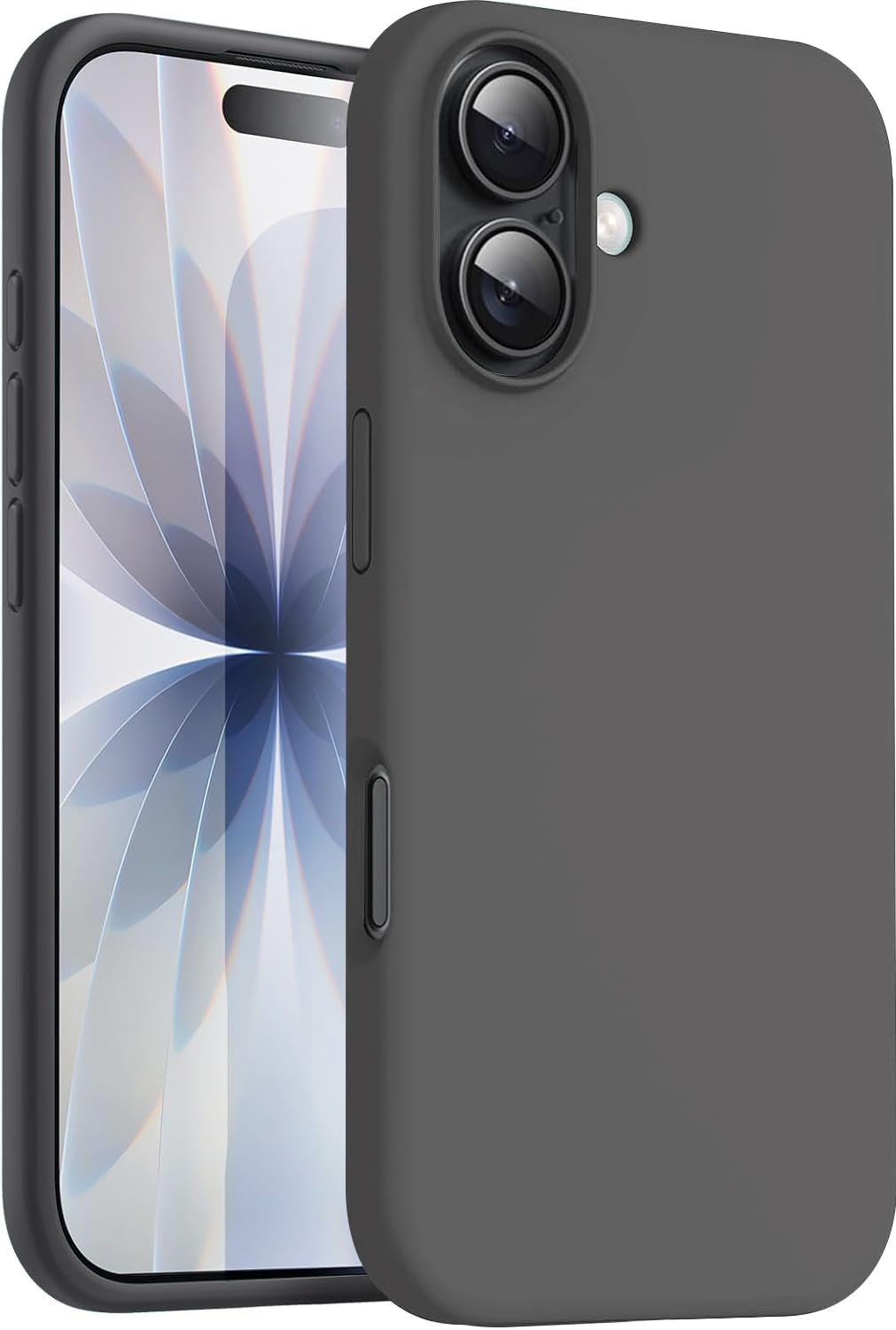 DIZORO Compatible with iPhone 17 Case 6.3, Slim Liquid Silicone 3 Layers Full Covered Soft Gel Rubber Phone Cases Protective Back Cover 6.3 Inch - Space Grey-image-8