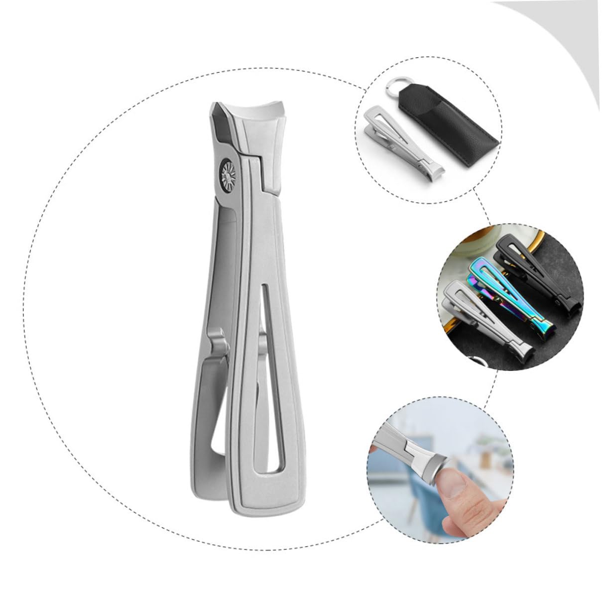 Healeved 3piezas Cortaúñas De Acero Inoxidable Cortador De Uñas De Pies y Manos Herramienta De Manicura Ergonómica y Resistente Para Uñas Gruesas y Duras