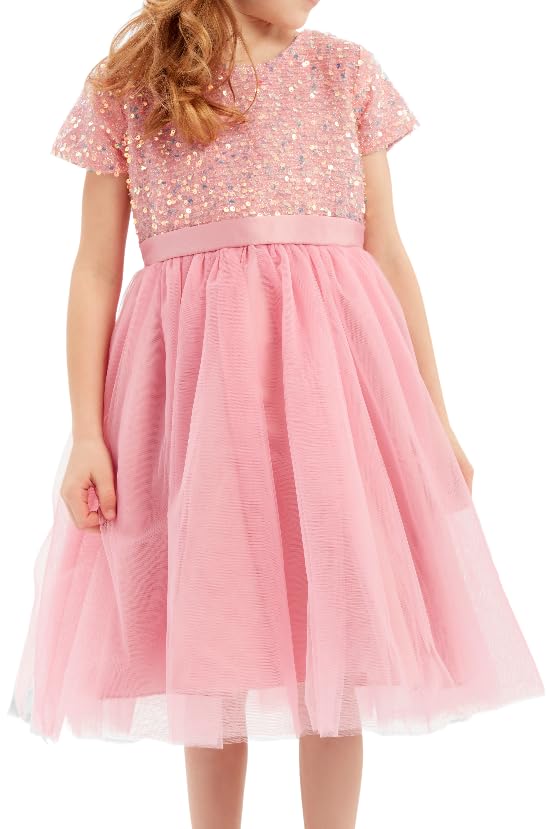 Robe de soirée formelle fille Elisa rose pour cérémonie et gala de bal