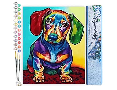 Figured'Art Peinture par numéros chien 40x50 cm, kit bricolage toile