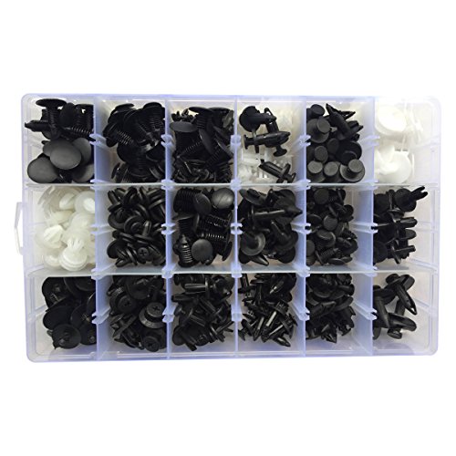 Lantee 415 Pcs Auto Car Door Fastener Clips Pins Rivet For Honda Chrysler Gm Toyota Ford - Weatherstrip/Fender Bumper Shield/Hood Insulation/Fascia/Trim Panel/Push Type Retainer & Square Screw Nut #TOP1