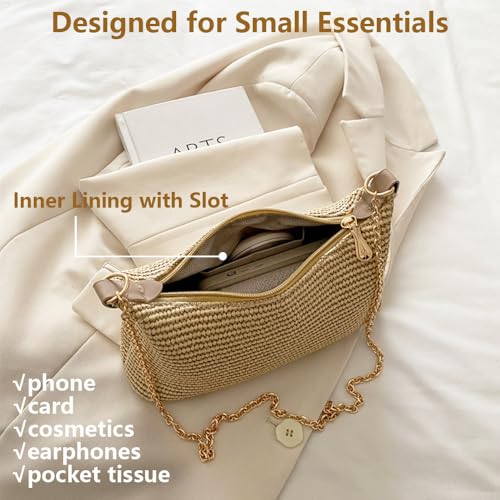 Straw Shoulder Purses for Women Summer Beach Purse Straw Woven Shoulder Bag Crossbody Womens Handbags for Vacation4