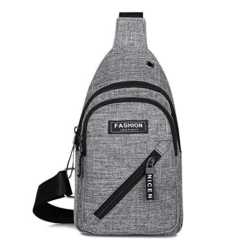 Moliwen Sport Sacoche Bandouliere Sling Sac de Poitrine Sacs Rétro en Bandoulière Epaule Portefeuille à Dos de Voyage avec Prise casque pour Homme Femme, Sports De Plein Air