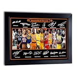 Gerahmtes Poster 'All Time Basketball Greats', A4, signiert/signiert (Kopie), Kobe Bryant, Michael Jordan usw., gerahmt, 23 x 32 cm