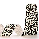 Grosgrain Ribbon Leopard Print - 1.5 X 3 Yards Leopard Wired Ribbon Boutique Grosgrain Ribbon for Ha