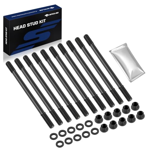 SPELAB Head Bolts Kit Cylinder Head Stud Assembly Kit &amp; Assembly Lubricant