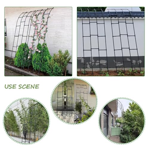 Arco de jardín decorativo con enrejado de metal: soporte para plantas trepadoras de pared 6