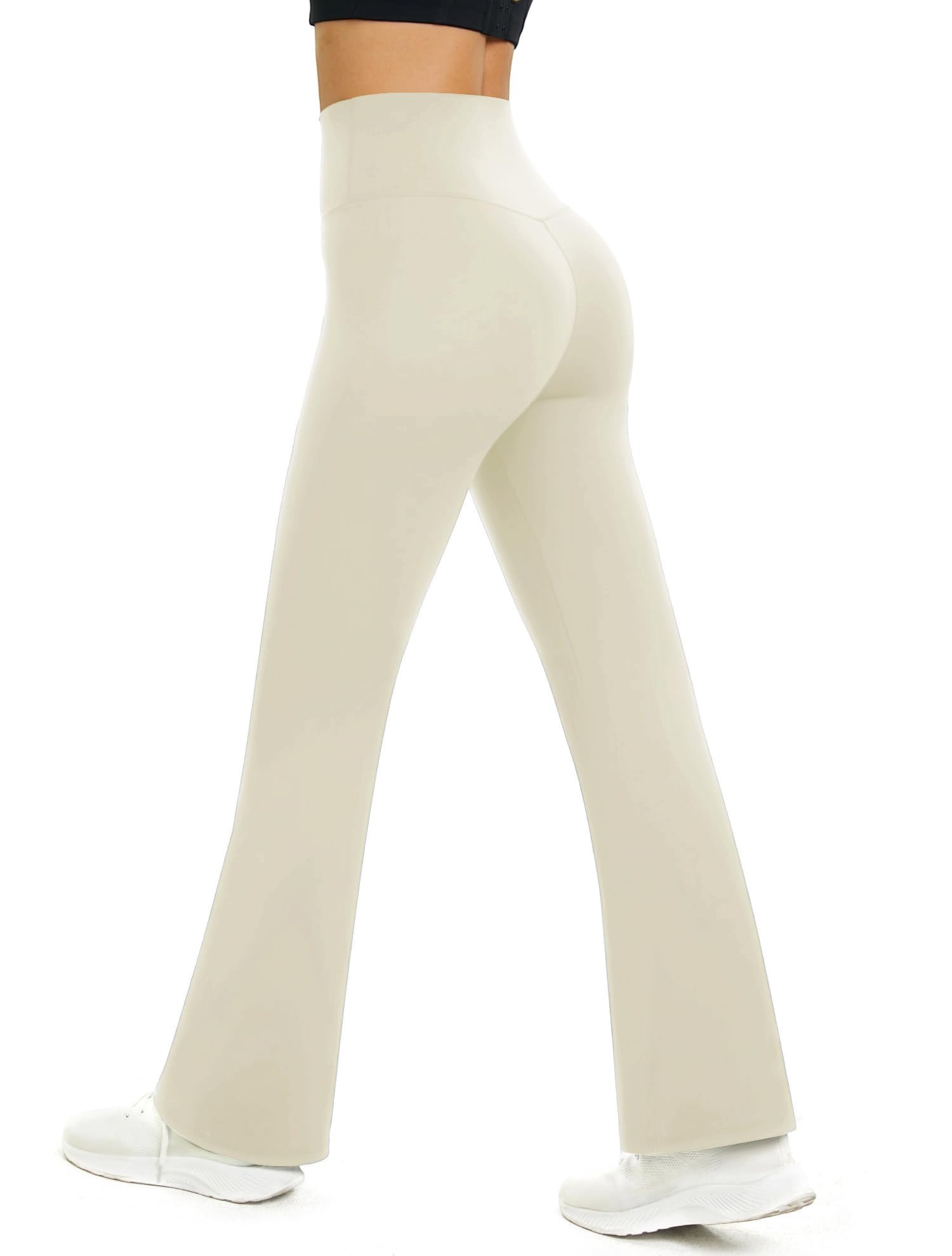 Glacspyg Yogahose Damen Flared Sporthose Hohe Taille Schlaghose mit Bauchkontrolle Trainings Fitness Jogginghose