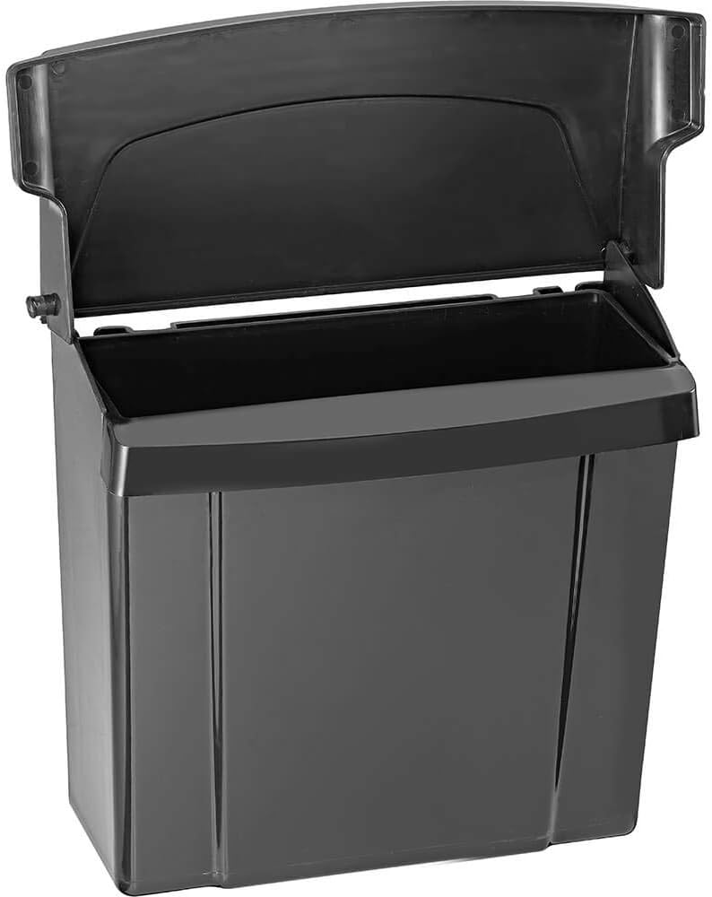 Alpine Sanitary Napkin Receptacle – Feminine Hygiene Disposal Container, Wall Mounted Trash Can with Odor Control Seal & Installation Hardware (Black)