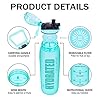 Elvira 32oz Motivational Water Bottle with Time Marker & Removable Fruit Infuser, Leakproof BPA Free Wide Mouth, Ensure You Drink Enough Water Daily for Fitness and Outdoor Activity-Mint Green