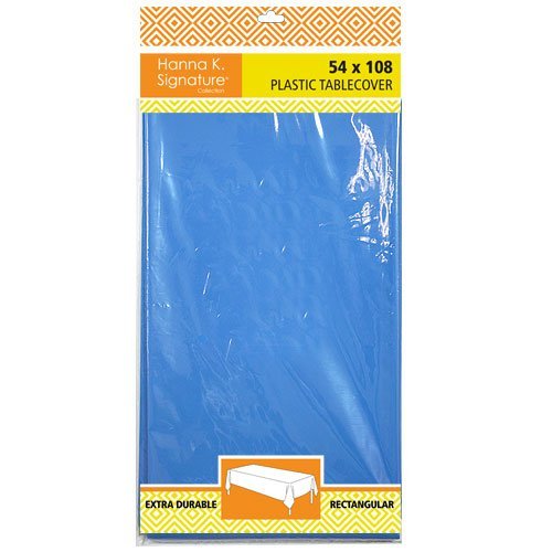 Hanna K. Signature CollectionPlastic Rectangular 54"x108" | Medium Blue | 1 Pc Table Cover