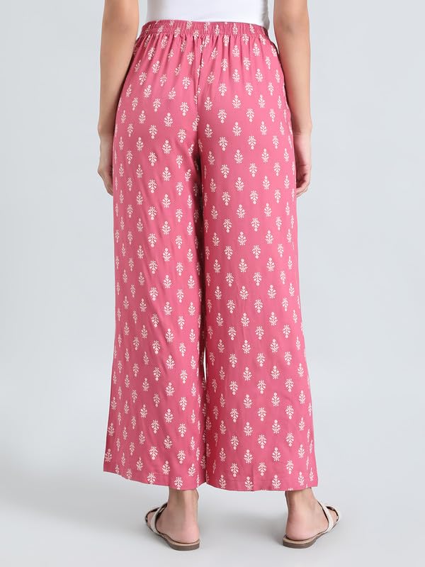 Image of GO COLORS Soft Viscose Printed Palazzo Full Length for Women| Breathable, Mid Rise
