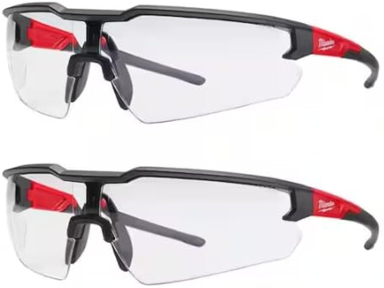 Anti-Fog Safety Glasses Clear Lens Black/Red Frame 2 pc. - Case of 2