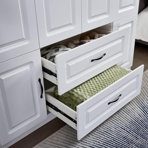 Keloyid A011 Armoire Wardrobe Closet: White Large Bedroom Armoires Wood Wardrobe Cabinet thumb #5