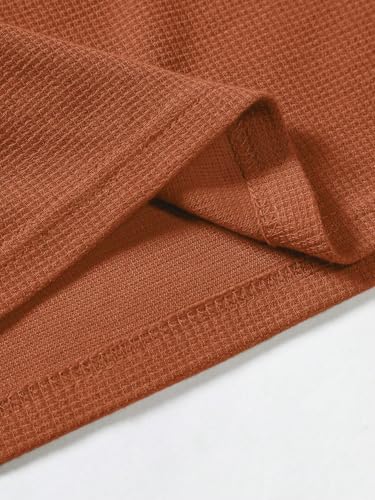 Image of TAGDO Men's Waffle Knitted V Neck|T Shirt for Man|Waffle|Cotton|Casual| Regular Fit Tees (2012)