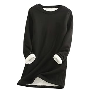 Fleece Lined Sweatshirt for Women Winter Warm Thermal Tops Crewneck Soft Loungewear Casual Long Sleeve Pullover Shirt - Amazon product rated Grade A