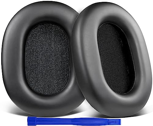 SOULWIT Cuir Protéiné Mousse Coussin Coussinets pour Sony WH-1000XM5 (WH1000XM5) Casque antibruit, Coussinets d'oreille en Mousse à mémoire de Forme avec Isolation phonique, épaisseur supplémentaire.