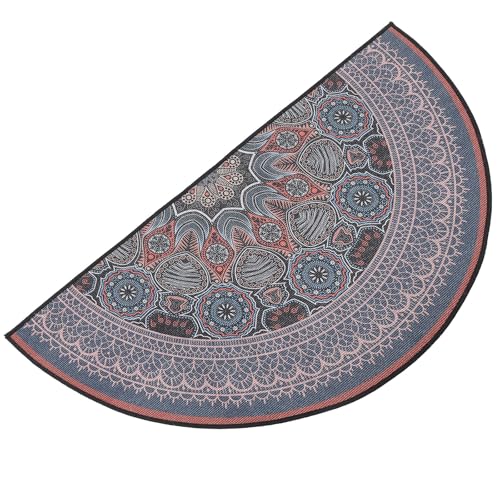 PHENOFICE Boho Halbrunde Fußmatte Polyester Muster rutschfest...