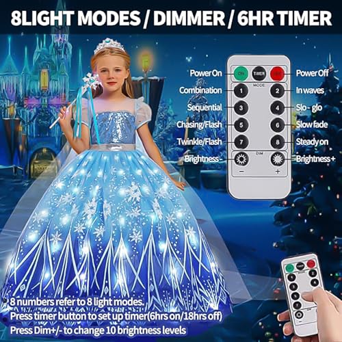 Light Up Princess Dress for Girls Ice and Snow Princess Dress4