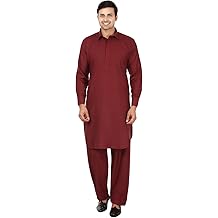 Men's Pathani Indian Kurta Salwar Set Party Wear Clothes