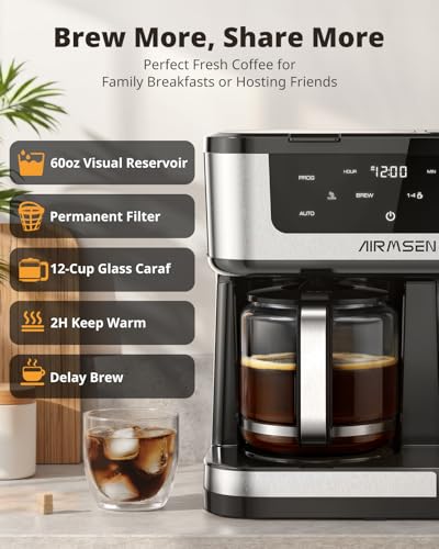 AIRMSEN 12-Cup Dual Coffee Maker