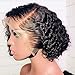 13x6 Short Wig Curly Brazilian Remy Hair 130% Lace Front Wigs Human Hair Wigs Glueless with Baby Hair (8 inch, Lace Front Wig)
