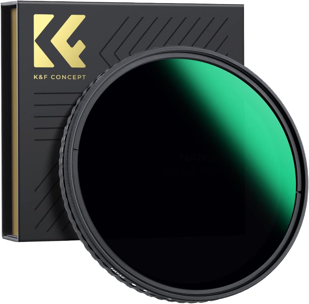 K&F Concept 72mm Variable ND Filter Adjustable Fader Neutral Density ND8 - ND128 Filter, NO Spot X Black X Issue, MRC 28-Layer, Ultra Slim, Waterproof (Nano-X Series)
